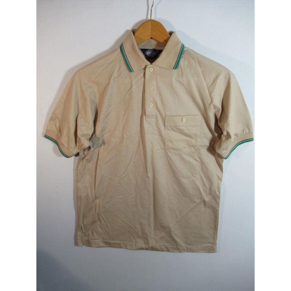 Vintage 70s 80s Knightsbridge Polo Shirt Men Medium Brown Short Sleeve